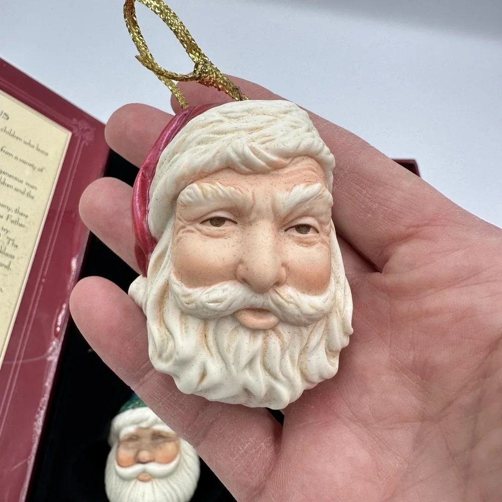 Vintage 2001 Hallmark‎ Legend Of Santa Claus Porcelain Ornaments Set Of 5 Xmas